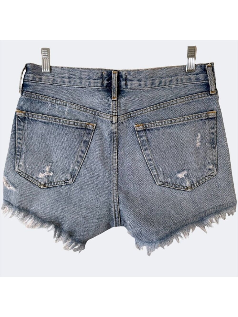 Agolde Parker Vintage Cut-Off Denim Short Women's 27 High-Rise Distressed - Picture 4 of 11
